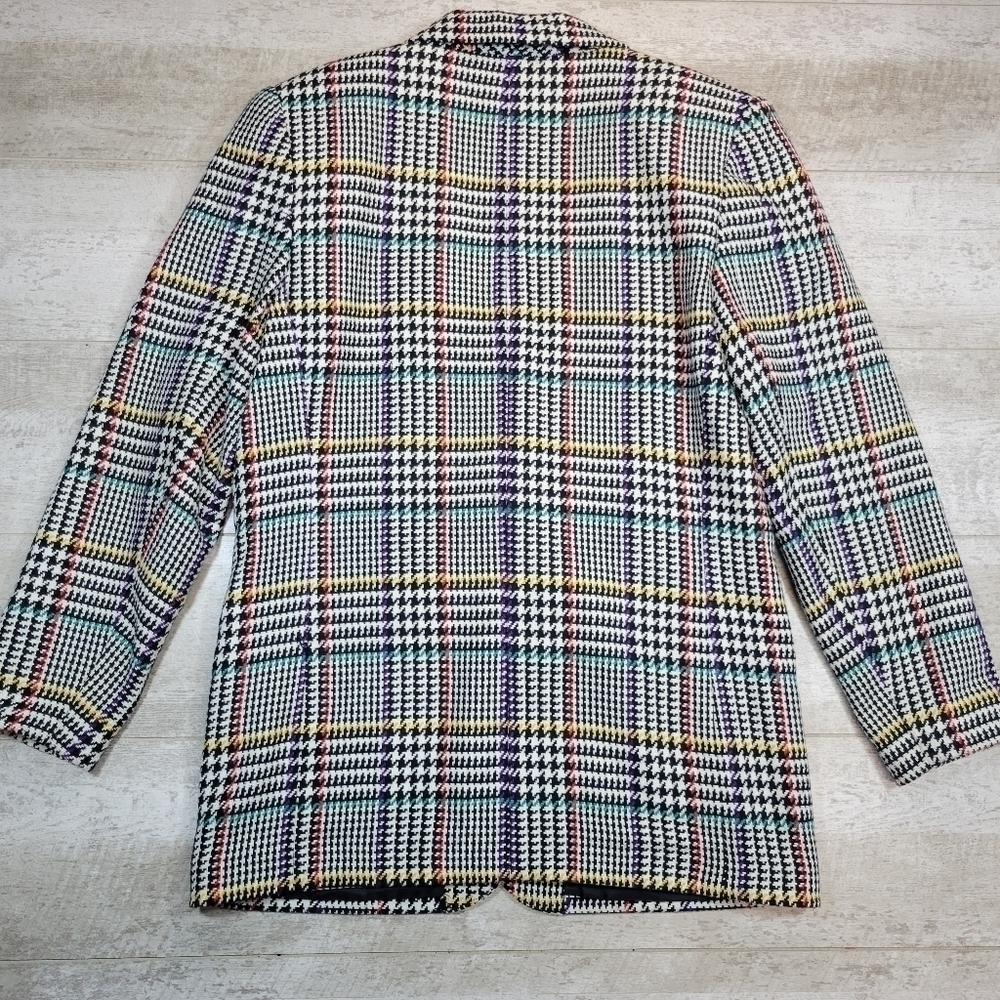Multi Color Houndstooth Wool Blazer - Picture 5 of 6